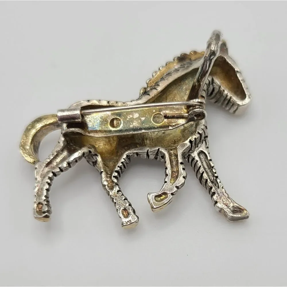 Vintage Zebra brooch pin